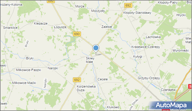 mapa Skiwy Duże, Skiwy Duże na mapie Targeo